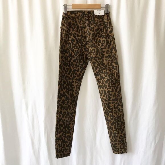 Zara leopard print velvet stripe skinny jeans 34/2 - Picture 8 of 12
